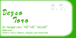 dezso toro business card